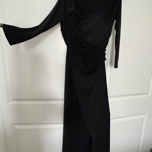 WinWin Black Long-Sleeve Ruched Jumpsuit